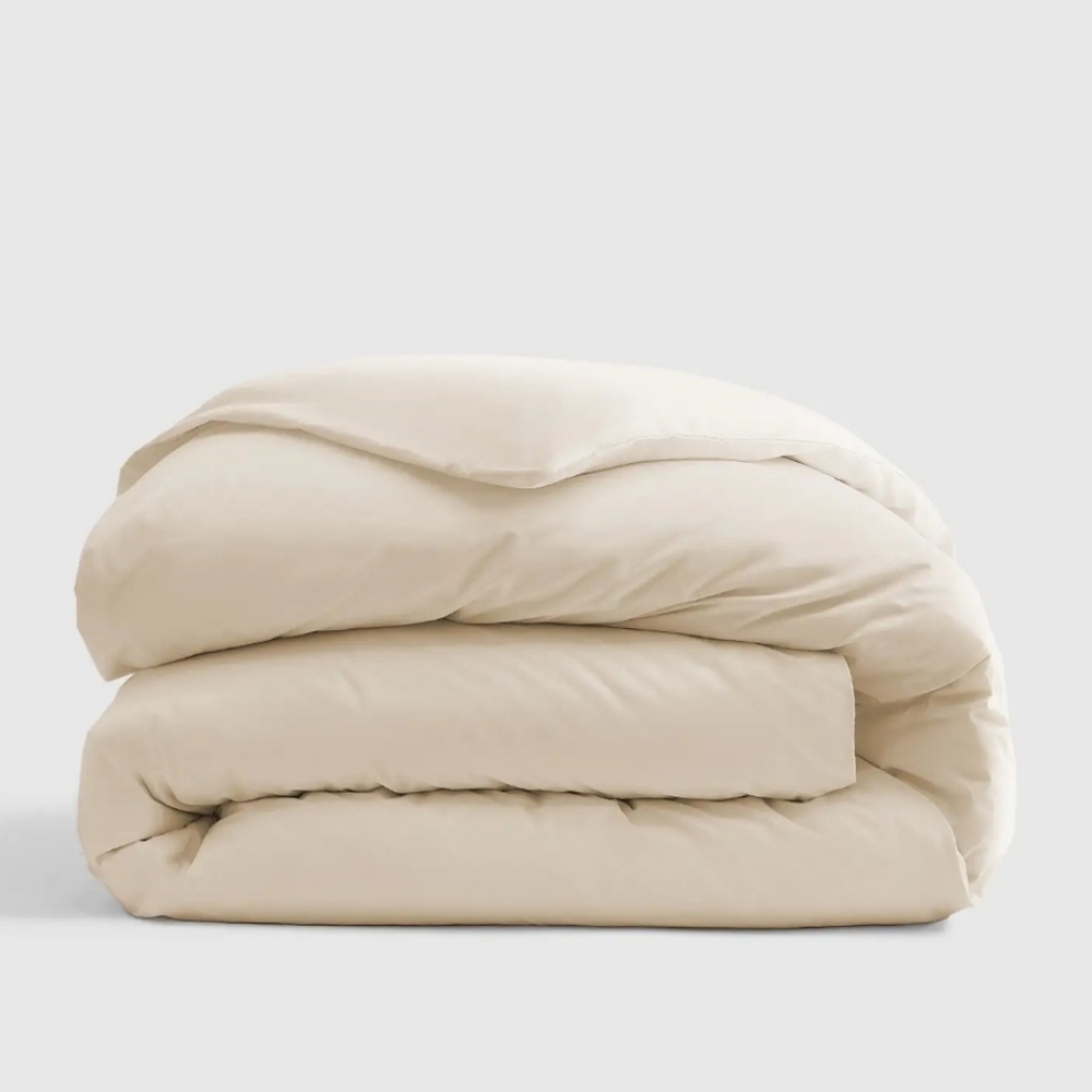 Quince 100% Organic Percale Cotton Ivory Duvet Cover! Full/ Queen (630)